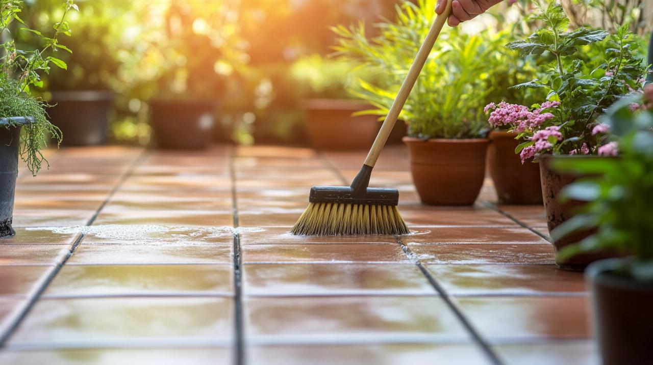 ¿Cómo limpiar un azulejo exterior muy sucio durante el invierno sin dañarlo?