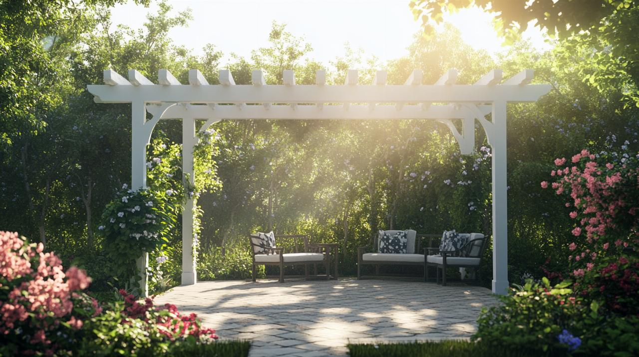 Transforma tu Espacio Exterior con una Pérgola Blanca: Toldos, Iluminación y Protección contra la Lluvia